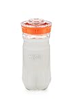 KEFIRKO Kefir Maker | El Set Ideal para Preparar Kéfir de Leche o Kéfir de Agua en Casa | Fermentador-Germinador Casero + Librito de Recetas Descargable en PDF | 1.4l | BPA Free | Naranja